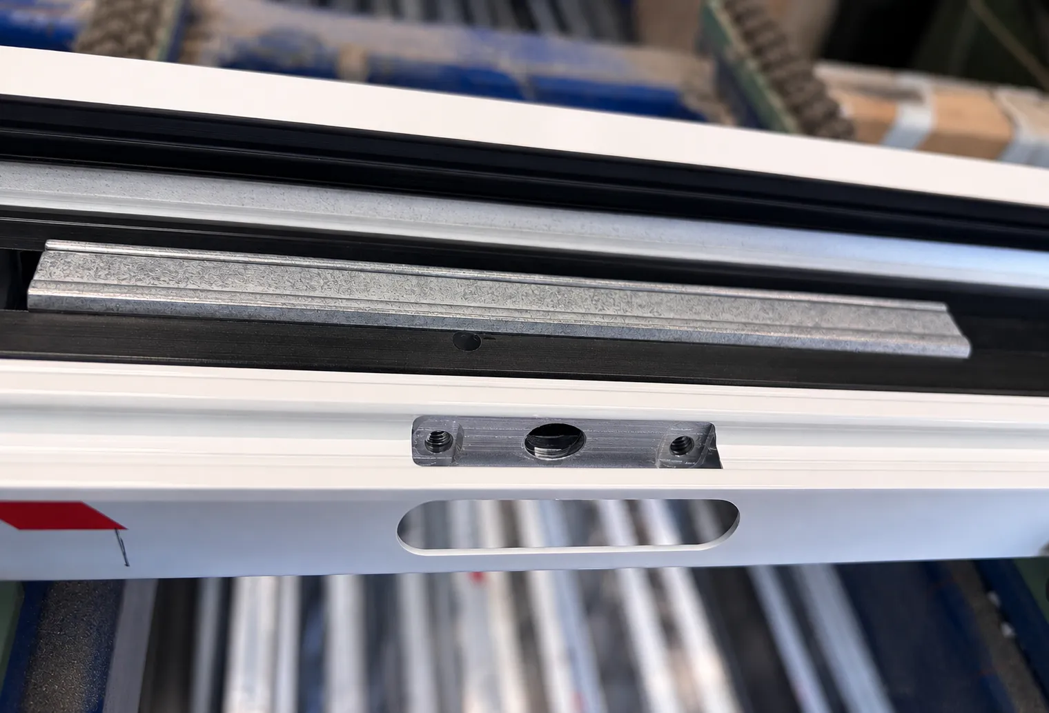 Aluminium bifold door frame assembly at the Glazed Windows Ltd Birmingham workshop